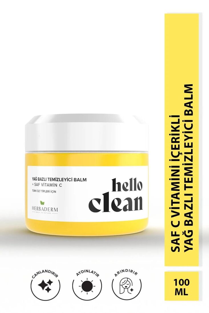 Hello Clean Aydınlatıcı, Canlandırıcı Yağ Bazlı Temizleyici Balm + Saf Vitamin C 100 Ml - 1